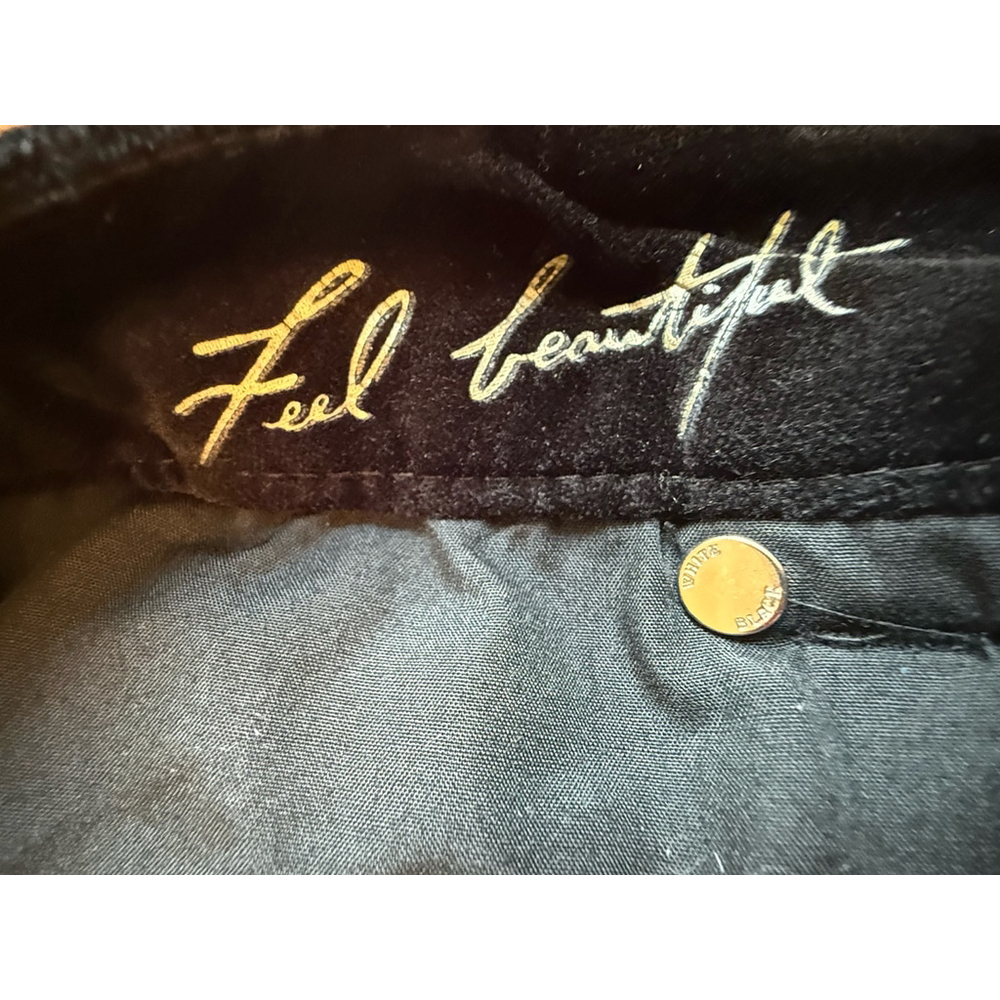 EUC Women's White House Black Market Black Velvet Pants Size 10R - Picture 5 of 10
